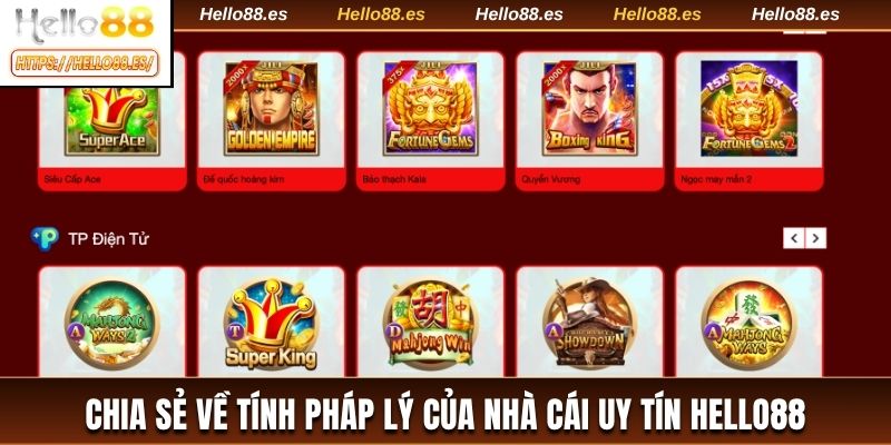 Chia sẻ về tính pháp lý của nhà cái uy tín Hello88