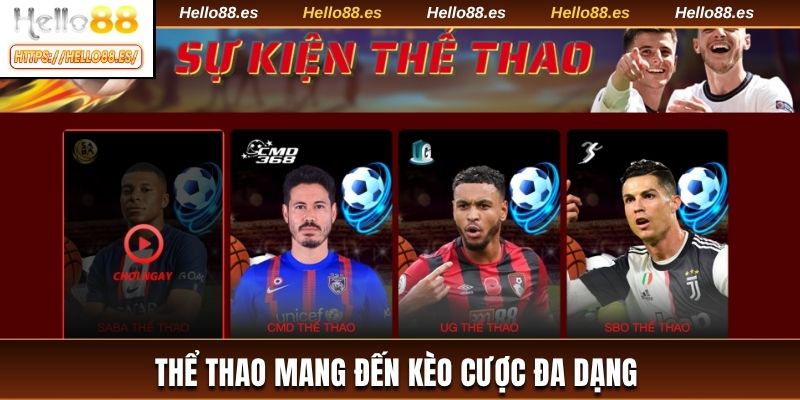 Thể thao mang đến kèo cược đa dạng trong các trận đấu